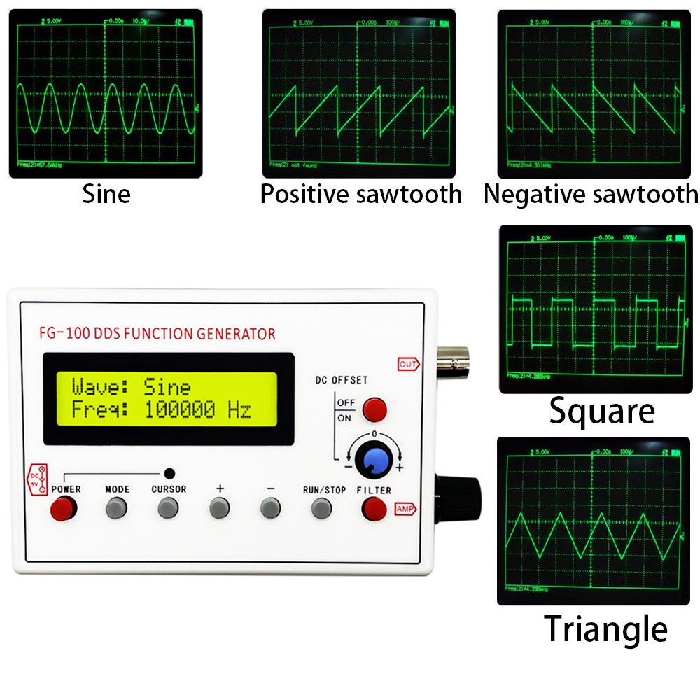 1Hz - 500KHz DDS Function Signal Generator